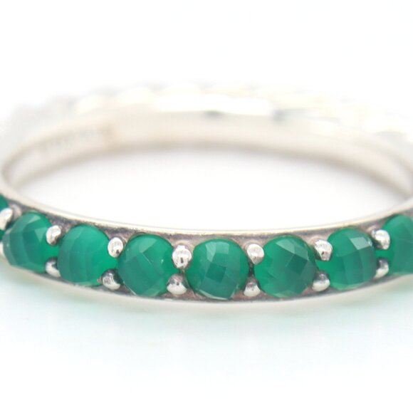 925 Sterling silver David Yurman green onyx stackable band